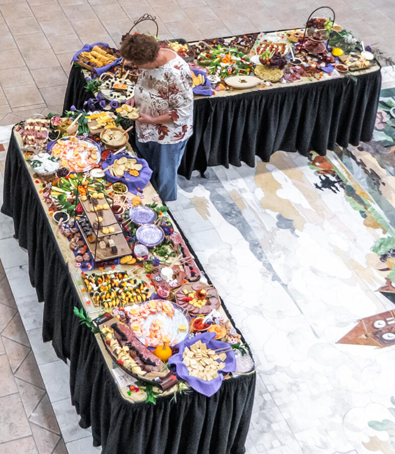 70 person elevated grazing table